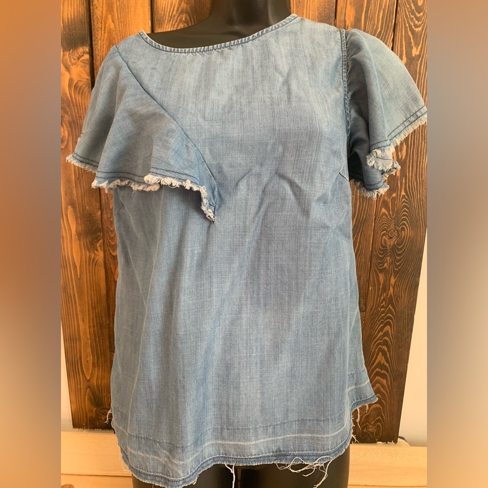 Bobeau Light Blue Denim Blouse